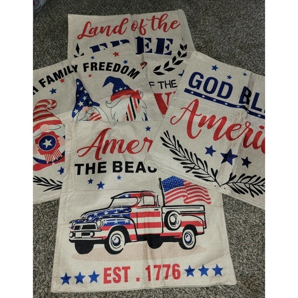 4 pack 4th of July pillow case covers
